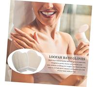 LABRIMP 2pcs Natural Loofah Bath Gloves Exfoliating Shower Scrubber with Stretchy Body Brush for Men Women Rich Producing Reusable Skin Exfoliator Bath Shower Gloves