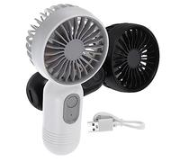 LABRIMP 2pcs Portable Handheld Mini Fan USB Rechargeable Travel Fan with Ergonomic Non Slip Handle Abs Pocket Sized Personal for Outdoor Summer Cooling Black White