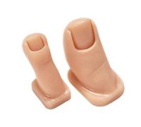 LABRIMP 2pcs Pure Silicone Nail Practice Toes for Manicure Training Ergonomic Realistic Fake Feet Fingers for Acrylic Nails