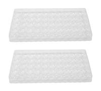 LABRIMP 2pcs Raffle and Numbered Ball Storage Box with Lid, 16.8x8.5x1.7in Transparent Bingo Ball Organizer for Lucky Draw Raffle Events, Charity Voting Game