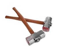 LABRIMP 2pcs Realistic Plastic Hammer Props for Pretend Play Lightweight Mallet for Halloween Party Cosplay Roleplay Decoration with Bloody Effect