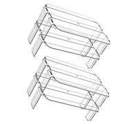 LABRIMP 2pcs Refrigerator Storage Racks Multi-purpose Plastic Shelf Organiser for Tabletop and Fridge Use Shelves for Home Kitchen Storage Solutions
