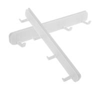 LABRIMP 2pcs Retractable Bathroom Row Hook Sliding Rail Design, Abs Material, Space Saving Kitchenware Hanger for Home Decor and Small Space Organisation, White Colour