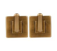 LABRIMP 2pcs Self-Adhesive Metal Wall Hooks with Square Base and Arc Design, Space Aluminium Material, Strong Load-Bearing and Scratch-Resistant, for Bathroom and Kitchen Walls