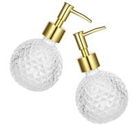 LABRIMP 2pcs Shampoo and Conditioner Dispenser Refillable Soap Bottle Pump with 120ml Capacity Plastic and Glass Material Simple Elegant Style for Kitchen and Toilets