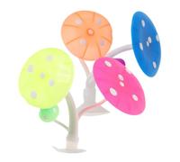 LABRIMP 2pcs Silicone Aquarium Mushroom Hammock with Suction Cup | Vivid Lifelike Tank Ornament, Glass Mounting for Planted Tanks, Beginner Keepers and Aquarium Display