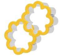 LABRIMP 2pcs Stainless Steel Flower Shape Cookie Cutters Multi-Functional Wear-Resistant Baking Tool for Kitchen Use and Bakery, for Families and Friends Who Love Baking Random Color