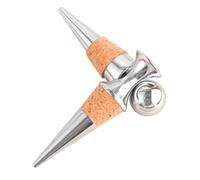 LABRIMP 2pcs Stainless Steel Wine Bottle Stopper and Bottle Plug with Cork, Creative Cone Shape Wine Stoppers for Party and Restaurant Use, for Beer Festival Season