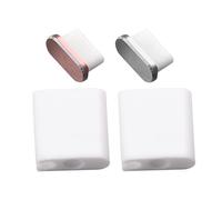LABRIMP 2pcs Type C Plug Dust Protector Aluminum Alloy Charging Port Cover for Smartphones Rose Gold Silver Prevents Dirt Grime Easy to Insert Remove Compatible with Huawei and More