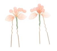 LABRIMP 2pcs U Shaped Vintage Hairpins Traditional Chinese Hair Accessories for Women Lightweight Comfort Soft Pink Tint Elegant Hanfu Chignon Styling