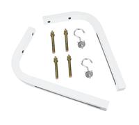 LABRIMP 2pcs White Projector Screen Wall Mount with Hook Heavy Duty Iron Support for Manual and Pull-down Screens Secure Hanging for Wood Drywall Brick Concrete Walls
