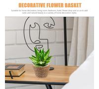LABRIMP 2Pcs Woven Straw Plant Basket Indoor Planter Basket Set 13cm Diameter x 9cm Height Rattan Flower for Home Decor