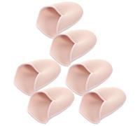 LABRIMP 3 Pairs Breathable Ballet Toe Pads Soft Knitted Fabric Cushioned Comfort Anti-Slip Toe Covers for Pointe Shoes Forefoot Relief Performance and Dance Practice for Women and Beige