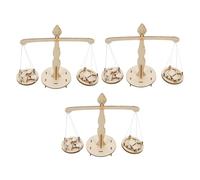 LABRIMP 3 Sets Wooden Balance Scale Educational for Smooth Edges DIY Math Game Kit for Weight Learning and Calculation Skills Development