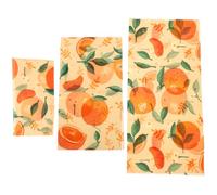 LABRIMP 3 Sheets Beeswax Food Wraps Natural Food Preservation Cloths Reusable Cotton Beeswax Cloths Sustainable Alternative to Plastic Wraps