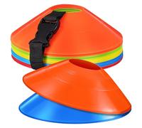 LABRIMP 30 Pcs Soccer Training Flat Cones for Sports with Agility Training Feature Pe Material and Mesh Bag Sturdy Cones and Simple Organization in Practice Drills