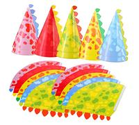 LABRIMP 30pcs Dinosaur Theme Birthday Hats for Cone Party Props Creative Photo Accessories Elastic Cord for Hands Fun for Parties and Celebrations
