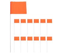 LABRIMP 30pcs Orange Garden Marker Flags with Sturdy Steel Poles, Pvc Rectangular Lawn Sprinkler Flags for Landscaping and Construction, Multi-functional Surveying and Underground Utility