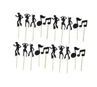 LABRIMP 30pcs Vintage Music Note Cake Picks Creative Dessert Topper for Birthday Parties Themed Celebrations Unique Designs Picks Per Style Decorative Cake Decorations
