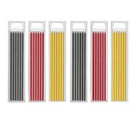 LABRIMP 36 Pieces Carpenter Pencil Refills Set for Woodworking Marking Tools, Deep Core Graphite Leads in Black, Red, Yellow, 6 Boxes for Professional Carpentry Drawing and Drafting