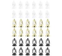 LABRIMP 36pcs Mini House Lanterns Christmas Decorative Small Lanterns for Xmas Crafts and Party Decor Vintage Style Mini Lamp Ornaments in Black White Gold for Dollhouse and Micro