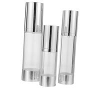 LABRIMP 3Pcs Airless Pump Bottles Refillable Travel Toiletries Containers Leakproof Foundation Lotion Containers, Pump Design and 80Ml/50Ml/30Ml Refillable Bottles