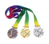 LABRIMP 3pcs Basketball Medals with Neck Ribbon Gold Silver Bronze Metal Awards for Sports Day Competitions Alloy Championship Prizes for Youth Basketball Teams