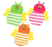LABRIMP 3pcs Bath Mittens Made of Polyester and Cotton, Adorable Animals Bathing Gloves for Infant, Use and Fatigue, Bath Accessories for Boys
