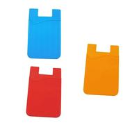 LABRIMP 3pcs Cell Phone Holder Wallet Ultra-Slim Silicone Stick-Adhesive Card Case Pouch for Smartphones Random Color