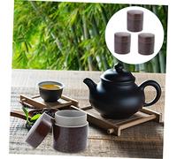 LABRIMP 3Pcs Ceramic Tea Canisters Amber Glaze Sealed Jars for Travel Storage Moisture Vintage Style Containers for Tea Leaves Coffee Beans Candy and Home Organization