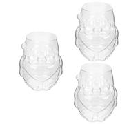 LABRIMP 3pcs Creative Glass Santa Claus Cup for Christmas Parties Drinkware for Juice Whiskey and Hot Beverages Holiday for