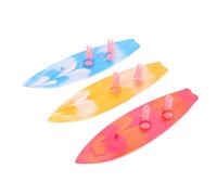 LABRIMP 3pcs Hawaii Cupcake Toppers Small Little Mini Surfboard Ornament - Aqua Beachy Surfer Miniature Birthday Summer Swimming for Luau Cake Decorations Surfboard Wall Decor