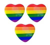 LABRIMP 3pcs Heart Rainbow Brooches Rainbow Heart Badges Tinplate Decorative Pin for People Who Support Them, Parades and Gay Party