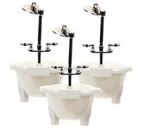LABRIMP 3pcs Mini Doll Bathtub Realistic Miniature Bathroom Accessories for Dollhouses Safe Material for Home Decor and Mini Furniture Collection
