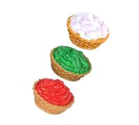 LABRIMP 3pcs Miniature Food Models for Doll House Kitchen Decor Bright Colored Mini Kitchen Scene Ornaments for Pretend Play DIY Micro Landscape Accessories