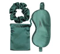 LABRIMP 3pcs Simulated Silk Eye Mask Set Sleeping Eye Mask and Fashion Headband Storage Bag Set for Travel Silk Material for Dream Scenario Includes