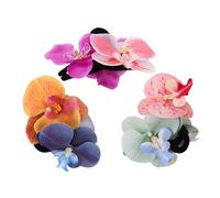 LABRIMP 3pcs Tropical Orchid Hair Clips Lightweight Floral Hair Claw with Secure Non-slip Grip for Women Handmade Resin Wedding Accessories for Beach Vacations and Bohemian