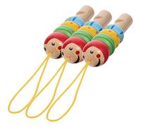 LABRIMP 3Pcs Wooden Whistle Musical Plaything for Early Education for Parties Travel and School Activities Safe and Fun Instruments