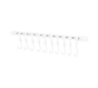 LABRIMP 4 Sets No-Drill Sliding Rail Hooks with S-Shaped Hooks Wall-Mounted Kitchen Bathroom Rail Rack Organizer Space-Saving Hanging Storage for Utensils and Essentials