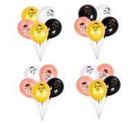 LABRIMP 40pcs Graduation Latex Balloons Metallic Black Gold Silver Rose Gold Decorative Party Balloons for Indoor Outdoor Celebration Decorations