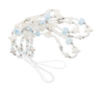 LABRIMP 4pcs Beaded Phone Bracelet Strap with Pearl and Shell Charms Anti-slip Camera Wrist Strap for Photography and Beach Parties Stylish Summer Bead Mobile Lanyard