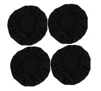 LABRIMP 4pcs Black Cotton Earpad Protectors for Headphones, Washable Ear Cushions Designed for Protecting Your Skin, Suitable for Over-ear Head Phone Covers and Sanitary Use