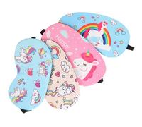 LABRIMP 4pcs Cartoon Unicorn Eye Masks for Sleeping, Soft Cloth Material, to Bring Good Sleep and Release Stress, for Take a Nap and Travel