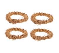 LABRIMP 4pcs Coconut Fiber Coaster Ring Hot Dish Insulation Bowl Holder Nonslip for Tableware Kitchen Counter Desktop Use