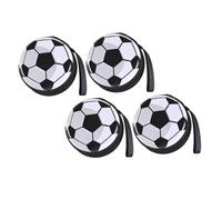 LABRIMP 4pcs Creative Tinplate Football Pattern Coin Purse Round Storage Bags with Unique Soccer Design Random Interior Colors Reusable Wear-resistant Money Holders for Boys Random Color