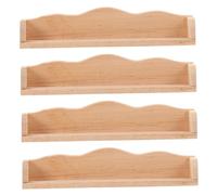 LABRIMP 4pcs Dollhouse Mini Furniture Doll House Bookshelf for Bookcase Dollhouse Miniature Book Shelf for Beige Wooden