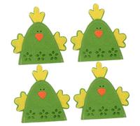 LABRIMP 4pcs Easter Chick Shaped Egg Covers in Green Reusable Storage Bags for Easter Decorations