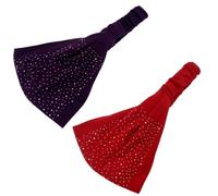 LABRIMP 4pcs Elastic Rhinestone Headbands for Women, Soft Cotton Material with Chic Design, Keeps Hair in Place during Going out Or Personal Party