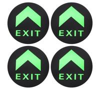 LABRIMP 4pcs Glow the Exit Arrow Sticker for Floor, Self Adhesive and Removable Pe Film Decal, Waterproof Luminous Floor Marker for Hospital Corridors and Commercial
