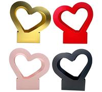 LABRIMP 4Pcs Heart Shaped Portable Flower Packing Box Romantic Floral Wrapping Boxes for Weddings Birthdays and Special Occasions Pink Red Black Gold